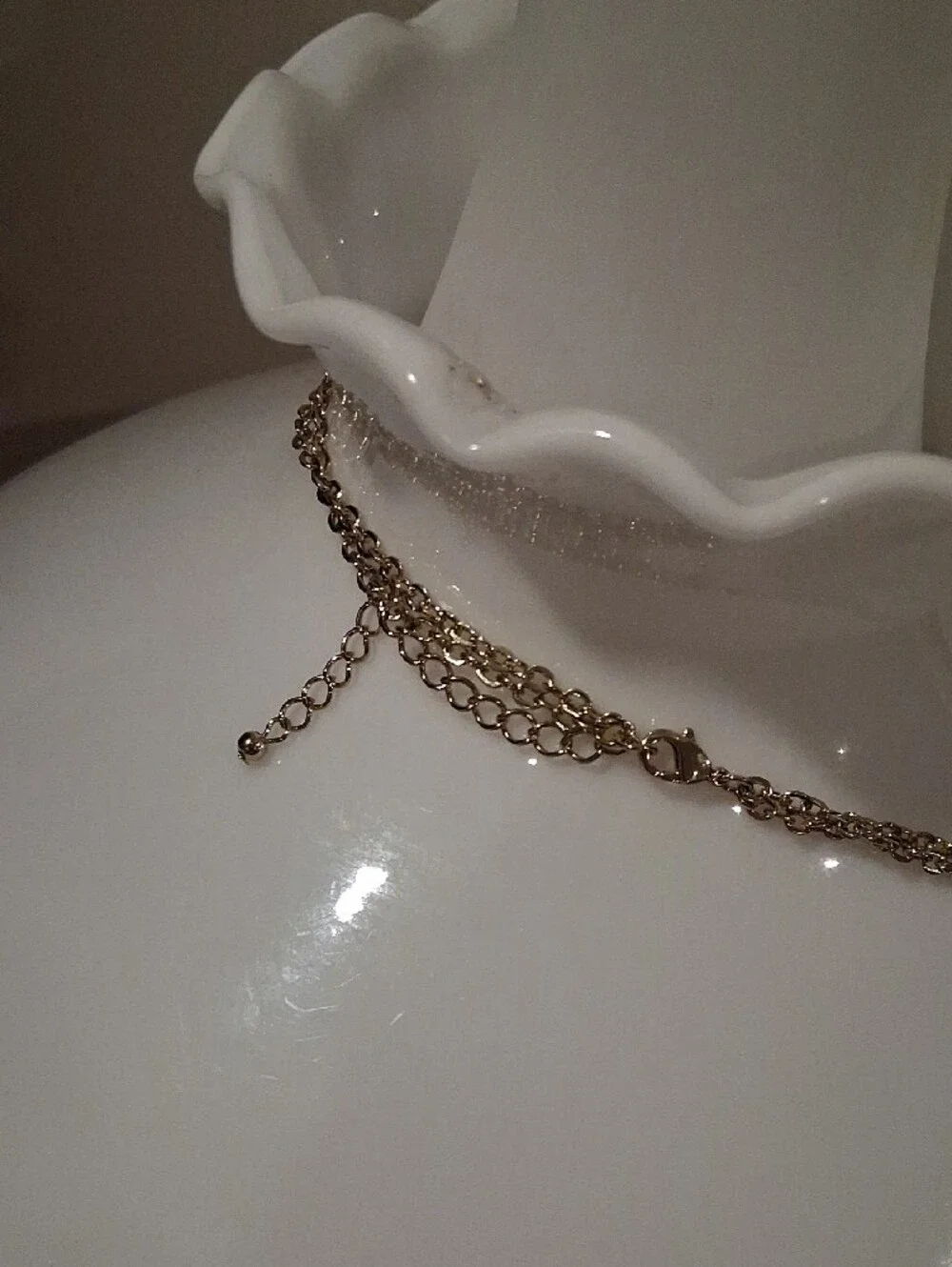 Layered Gold Multi-Row Connector Necklace